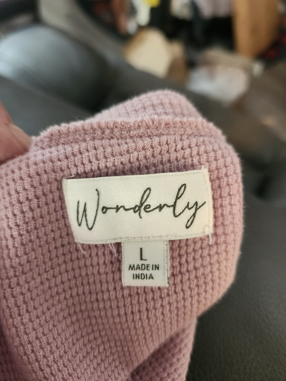Wonderly Dusty Lavender Long Sleeve V-Neck Top - Picture 4 of 4